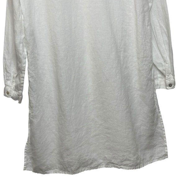 Eileen Fisher 100% Organic Linen High Slit Button Down Tunic Top Extra Small - Picture 7 of 11